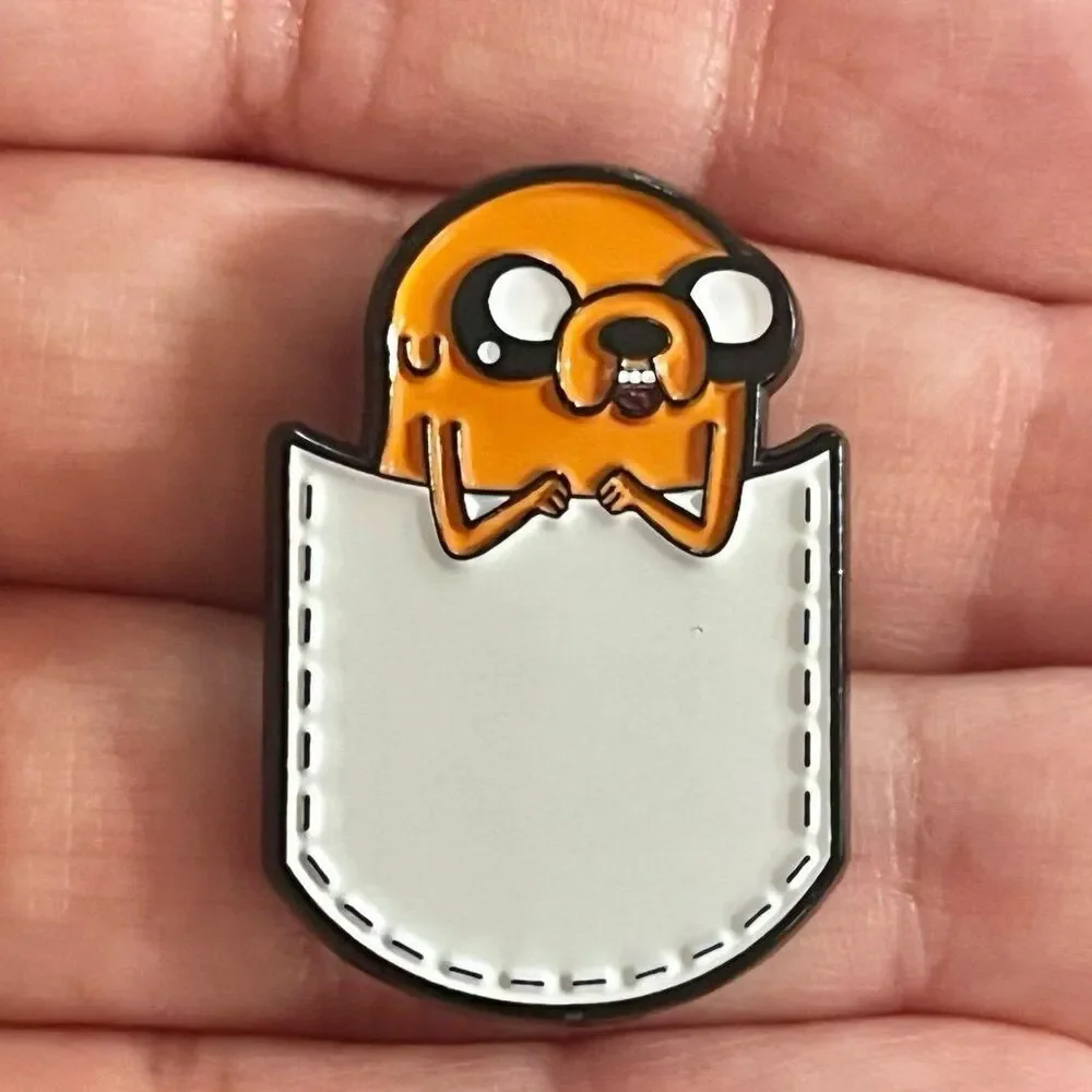 Adventure Time Jake in your Pocket Enamel Pin! So Adorable